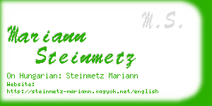 mariann steinmetz business card